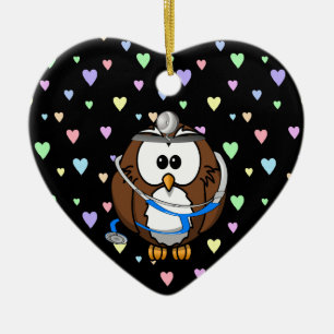 paging Doc Owl Ceramic Ornament