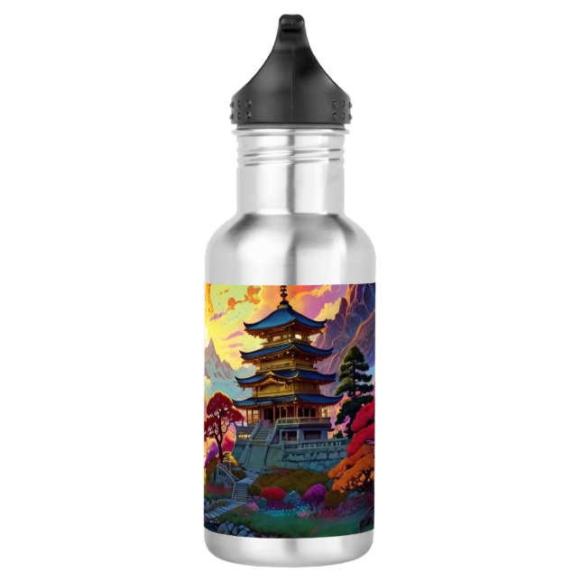 Pagoda and Coloured Landscape  532 Ml Water Bottle (Right)