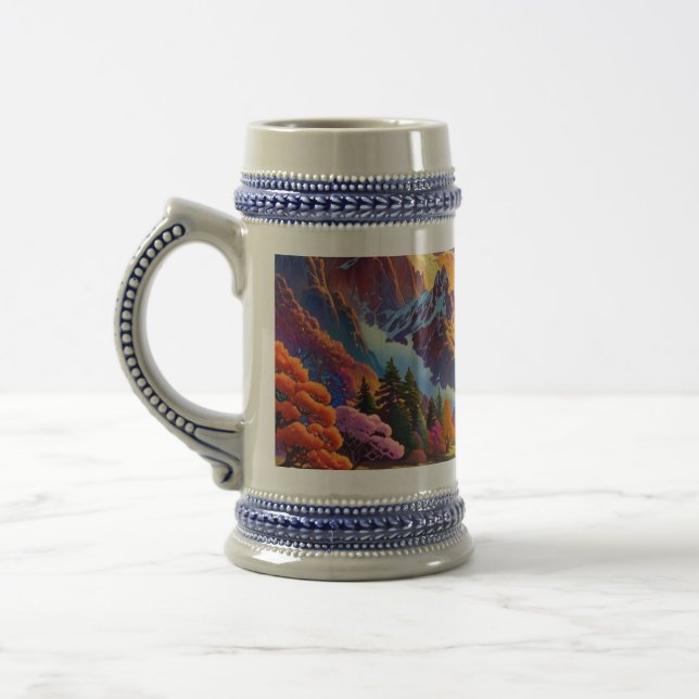 Pagoda and Coloured Landscape  Beer Stein (Left)