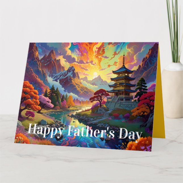 Pagoda and Coloured Landscape Card (Front)