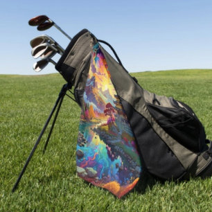 Pagoda and Coloured Landscape  Golf Towel
