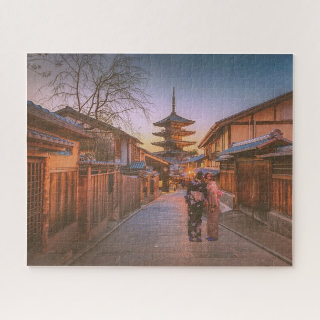 Pagoda at Dusk in Kyoto Japan Jigsaw Puzzle (Horizontal)