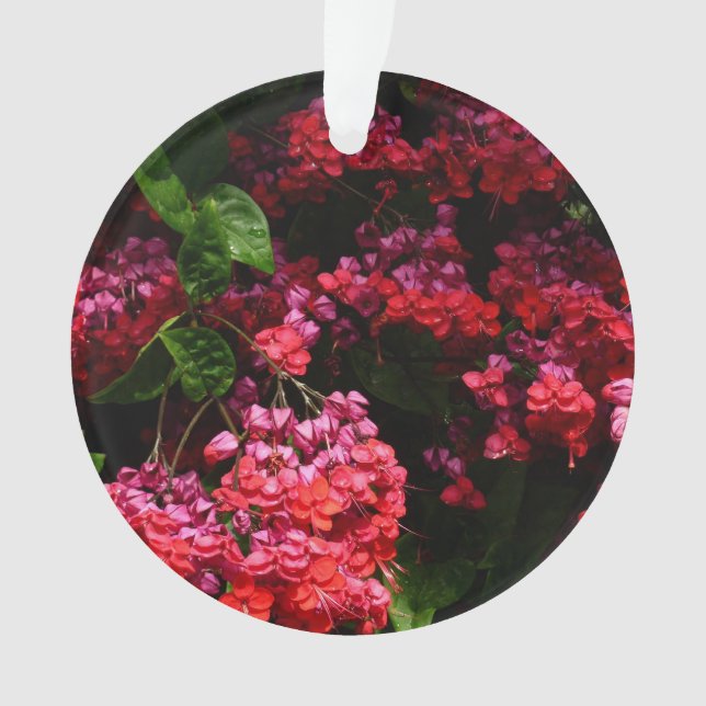 Pagoda Flowers Colourful Red and Pink Ornament (Front)