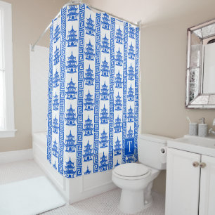 Pagoda Greek Key Stripe – Royal Blue Chinoiserie