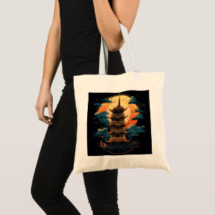 Pagoda Logo Symbol4 Digital Art Tote Bag
