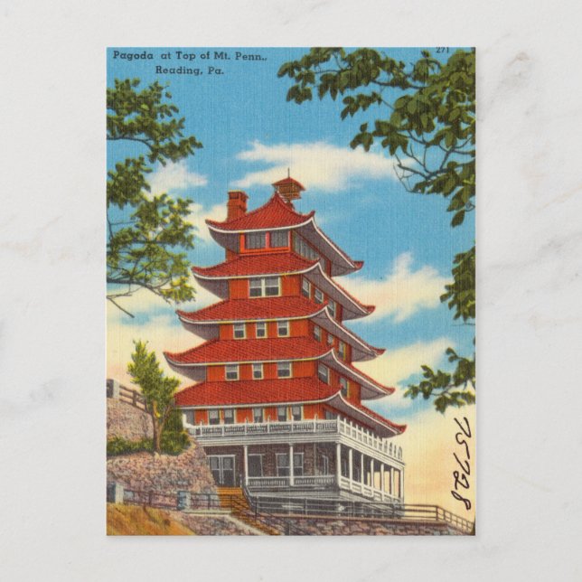 Pagoda on Mt. Penn, Reading, Pennsylvania Postcard (Front)