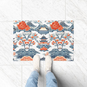 PAGODAS AND FLORALS DOORMAT