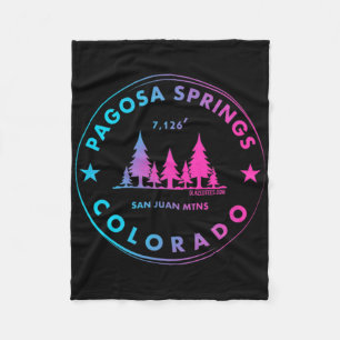 Pagosa Springs Colorado Mountain Town - Retro Co F Fleece Blanket