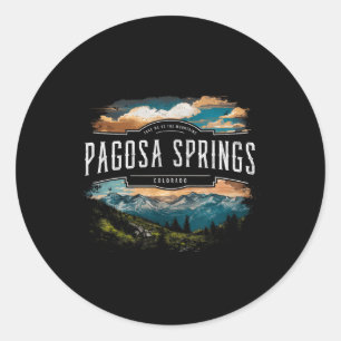 Pagosa Springs Mountains Colorado Hiking Outdoors Classic Round Sticker