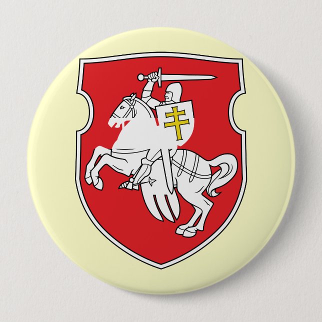 Pahonia, Belarus 4 Inch Round Button (Front)