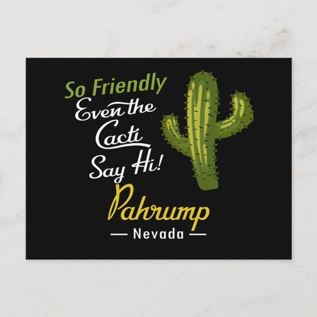 Pahrump Cactus Funny Retro Postcard (Front)