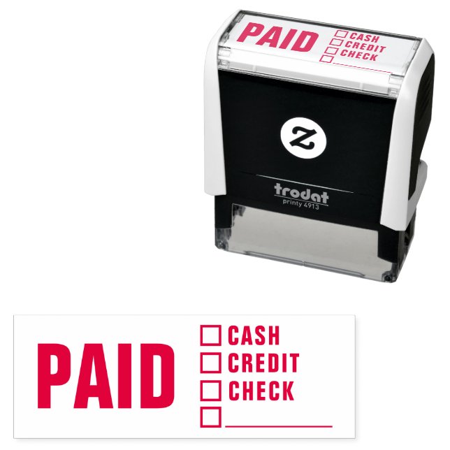 Paid Cash Check Credit Card Other Self-inking Stamp (In Situ)