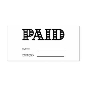 PAID Date Check Number General Business Self-inking Stamp