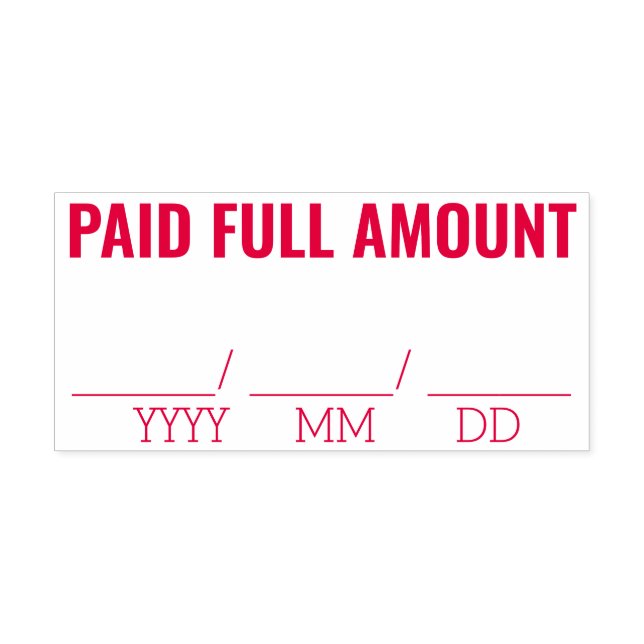 "PAID FULL AMOUNT" Rubber Stamp (Design)
