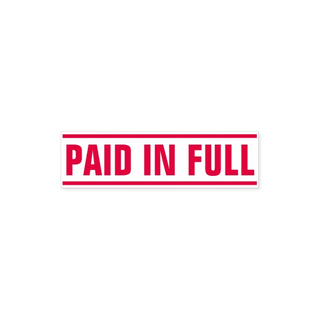 "PAID IN FULL" Between Solid Lines Self-inking Stamp (Design)