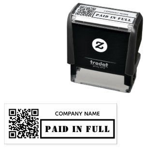 Paid in Full Business QR Code Modern Simple Self-inking Stamp