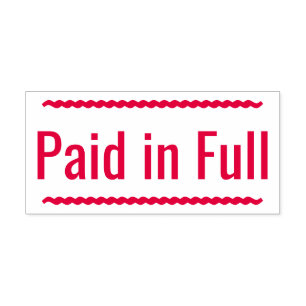"Paid in Full" Rubber Stamp