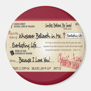 Paid in Full Saved by Jesus Check Christian Magnet