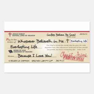 Paid in Full Saved by Jesus Check Christian Sticker