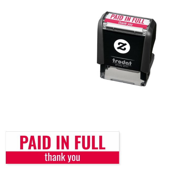 PAID IN FULL & Thank You Business Text Template Self-inking Stamp (In Situ)