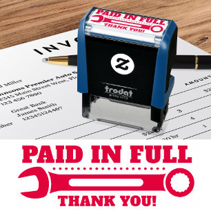 Paid in Full Thank you! WRENCH Self-inking Stamp