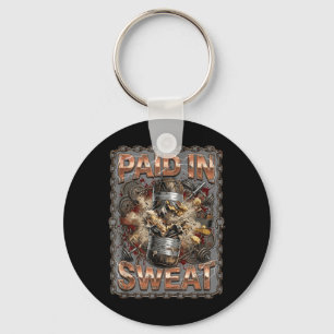 Paid in Sweat Boxing Gym Training Motivation Quote Keychain