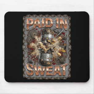 Paid in Sweat Boxing Gym Training Motivation Quote Mouse Pad