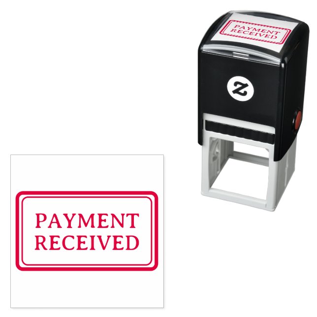 PAID Office Simple Framed red Self-inking Stamp (In Situ)