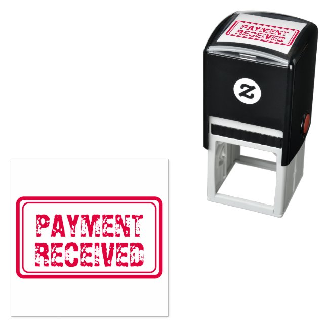 PAID Office Simple Framed red Self-inking Stamp (In Situ)