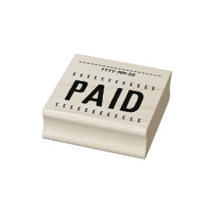 "Paid" + Pound Sign Rubber Stamp