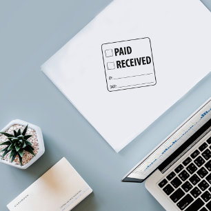Paid / Received, Two in One  Rubber Stamp