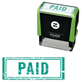 Paid Rubber Stamp in blue