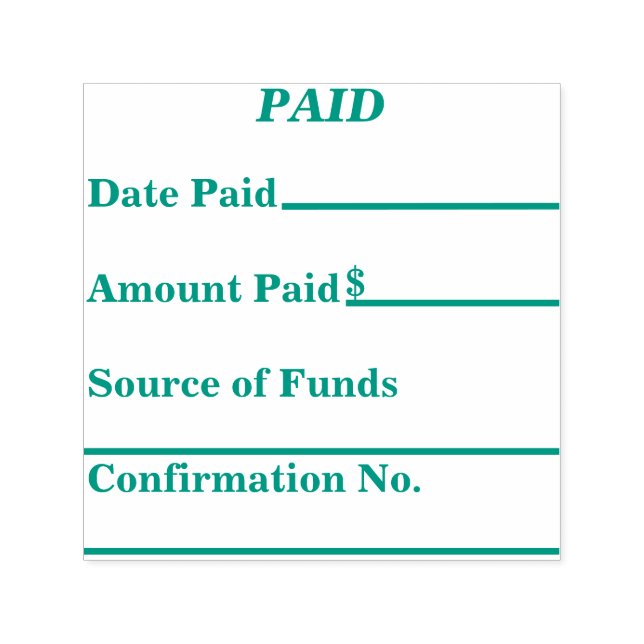 Paid Self Inking Stamp with Payment Information (Design)