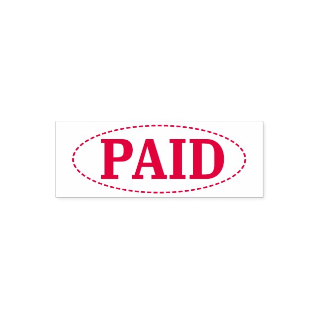 Paid Simple Office Oval Framed Self-inking Stamp (Design)