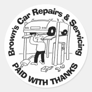 Paid With Thanks Car Repairs & Servicing Classic Round Sticker