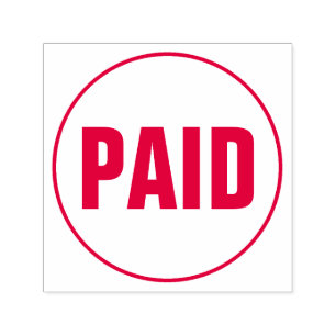"PAID" Within a Circle Outline Self-inking Stamp