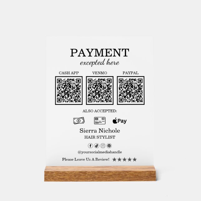 Paiement élégant de code QR rose (Recto)