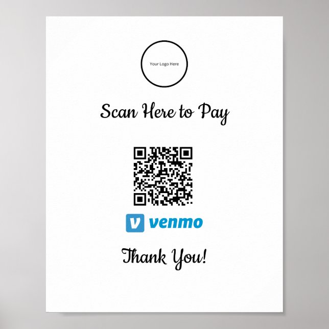 Paiement mobile Venmo | Affiche Analyser pour paye (Devant)