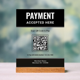 Paiement QR Code Affaires Scan to Pay Noir