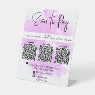 *~* PAIEMENT QR Tabletop - Panneau de piédestal de