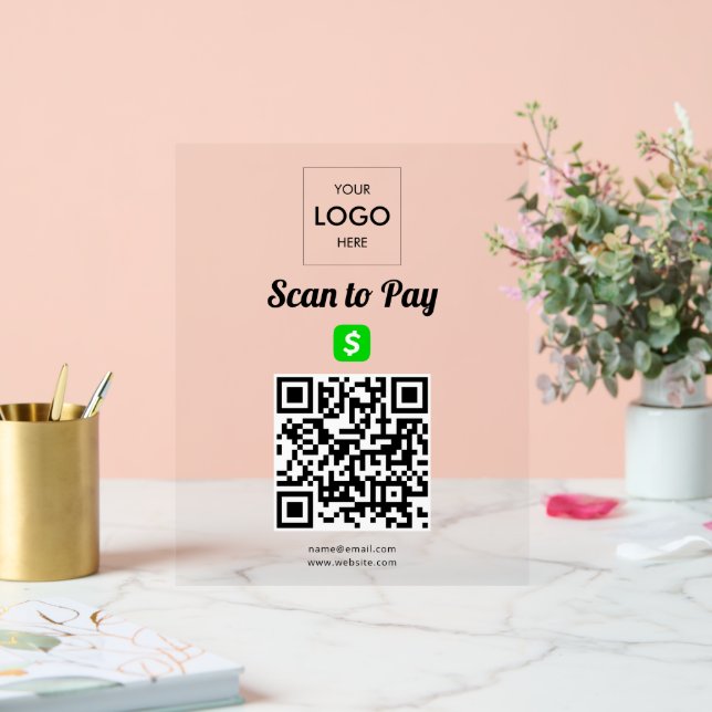 Paiement sans contact Code QR Logo d'entreprise Ac (Mariage)
