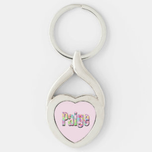 "Paige" Name Made With Colourful Butterflies, Keychain