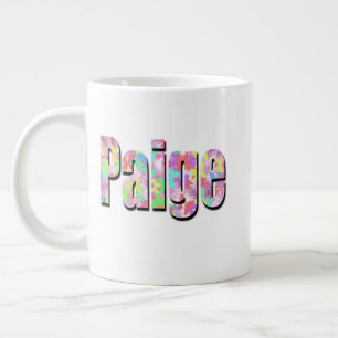 "Paige" Name Made With Colourful Butterflies, Large Coffee Mug