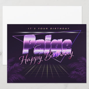Paige Name Vorname lila retro Karte Geburtstag Card