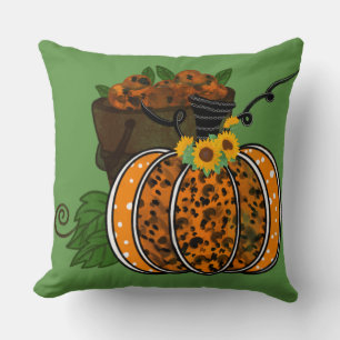 Pail of Apples Orange Pumpkin Throw Pillow