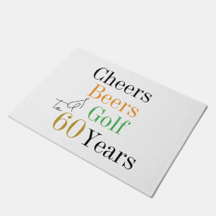 Paillasson 60e anniversaire Golf Cheers Bières minimal