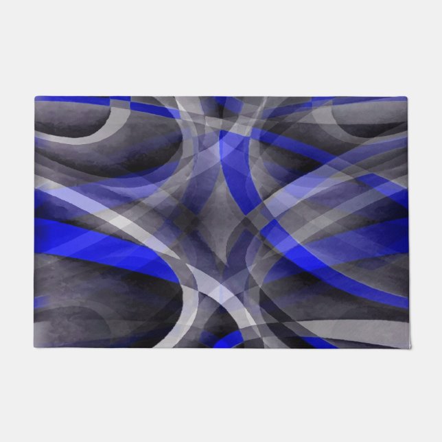 Paillasson 800 Paris Super Royal Blue and Grey Arched Line PA (Devant)