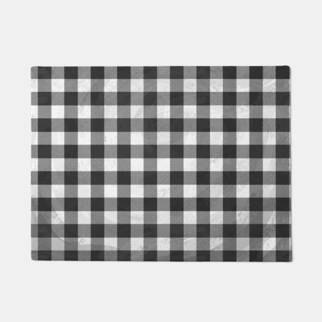 Paillasson à damiers Plaid Noir Et Blanc (Devant)