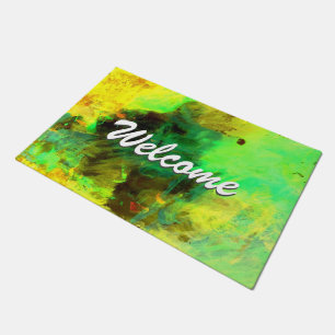 Paillasson Abstrait Art moderne Professionnel Bienvenue Vert