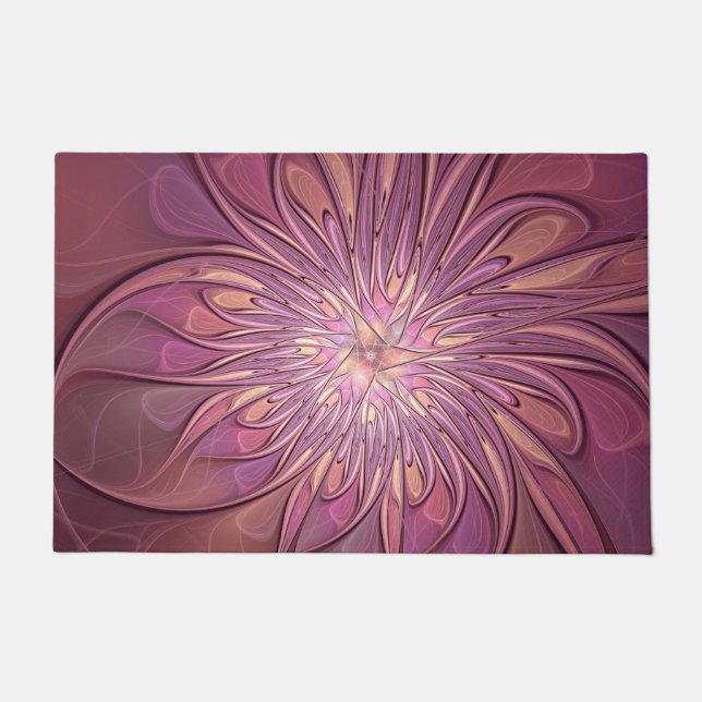 Paillasson Abstrait Floral Fractal Art Berry couleurs (Devant)